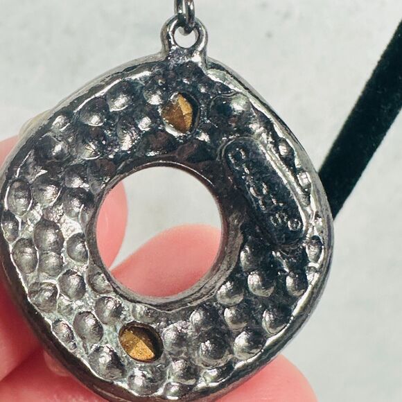 Chicos Earrings Faux Pearl Crystal Cabochons Gray Dangle 1" Pierced Ear Jewelry - Picture 8 of 9